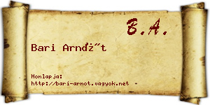 Bari Arnót névjegykártya